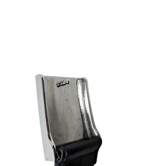 Gucci Mens Black leather belt silver plaque buckle size 90/36 100% authentic - Picture 8 of 9